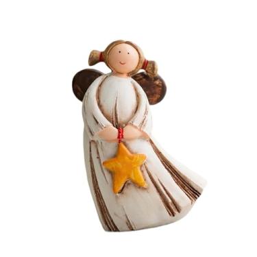 Imagem de Wswqop Estátua de Anjo Como Decoração de Mesa, Escultura Rústica E Criativa de Feita de Resina, Estatueta de Anjo para Sala de Estar, Estante de Livro, Estrela, L