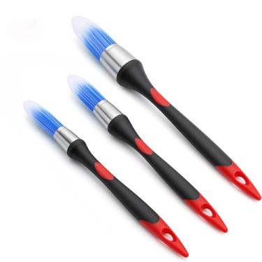 Imagem de Coltree Conjunto de 3 pincéis de pintura, pequenos pincéis de pintura para paredes, acabamento, retoque e bordas – pincéis redondos para cantos, rodapés e móveis, 27,4 cm, 24 cm, 24 cm, pincéis de