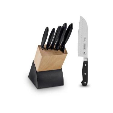 Imagem de KIT - Faqueiro Plenus 6 Peças + 1 Faca Profissional Century Santoku 7 
