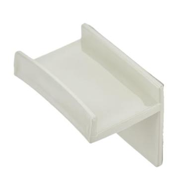 Imagem de 1 gancho para chapéu montado na parede, gancho autoadesivo sem perfuração (4,6 cm x 3 cm), organizador de chapéu de plástico preto/branco para armário, porta ou quarto (branco)