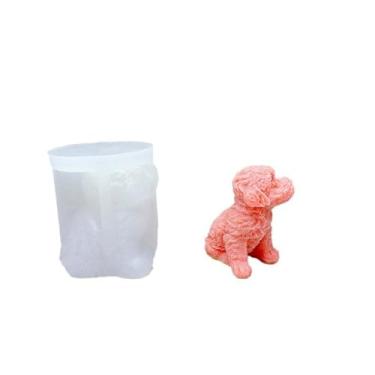 Imagem de Molde 3D para cachorro de pelúcia, molde de silicone fofo, moldes de vela para cães, acessórios para derramar cera, para arte 3D, decoração de casa, artesanato DIY, enfeites de festa de casamento e