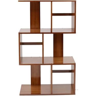 Imagem de Prateleiras de livros, armário de armazenamento, sala de estar, suporte de flores, prateleira de armazenamento para sala de estar (cor de madeira 60 x 24 x 135 cm) (cor de madeira 60 x 24 x 102 cm)