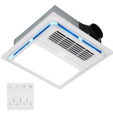 Imagem de Exaustor com aquecedor leve e de alta eficiência | Sistema avançado de ventilador de ventilação de banheiro 4 em 1 | Aquecimento rápido de 1800 W, ventilação potente de 190 CFM, operação