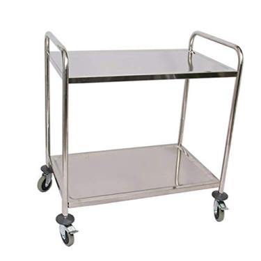 Imagem de Carrinhos de armazenamento de cozinha carrinhos de servir 2 camadas carrinho de chá aço inoxidável carrinho de jantar carrinho de ferramentas de armazenamento móveis móveis
