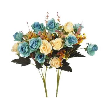 Imagem de Flores Artificiais De Rosa De Seda Para Casamento, Decoração De Casa, 