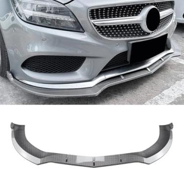 Imagem de Difusor de lábio de spoiler de para-choque dianteiro para carro compatível com CLS Class C218 X218 2014-2017 AMG protetor de para-choque acessórios (aparência de carbono)