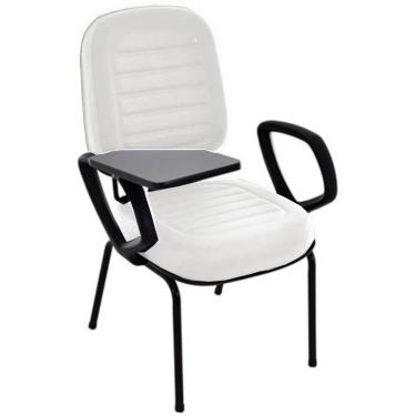 Imagem de Cadeira Escolar Universitária para Escolas e Faculdades Gomada Linha Blenda Branco