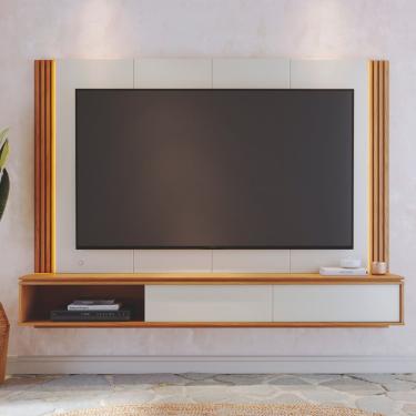 Imagem de Painel Ripado para TV até 75 Polegadas com LED 2 Portas de Correr Loa Colibri