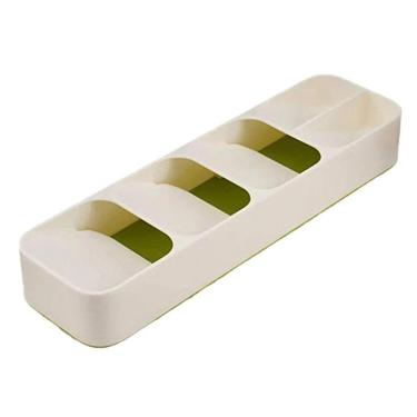 Imagem de Organizador De Gaveta Talheres Separação Garfo Faca Colher Branco