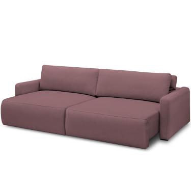 Imagem de Sofá Retrátil Reclinável Para Sala De Estar Living 240cm Sevilha F04 Veludo Lilás