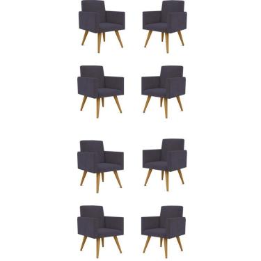 Imagem de Kit 08 Poltronas Cadeira Escritório Recepção Cinza