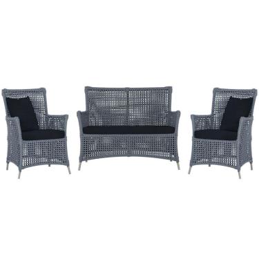 Imagem de Jogo Sofá E 2 Poltronas Igapó Alumínio Fendi E12 Trama Prata