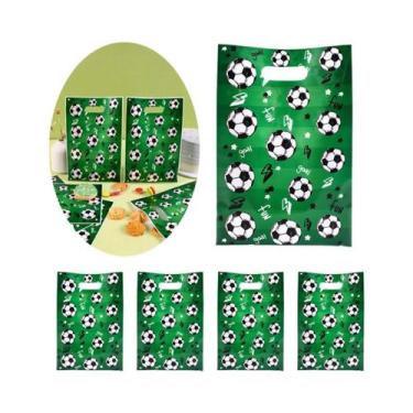Imagem de Sacolas De Presente Verdes Para Crianças, Tema Futebol, Suprimentos Pa