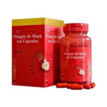 Imagem de Vinagre De Maça Em Cápsulas 1000mg Fortlife 100% Orgânico Sabor Sem Sa
