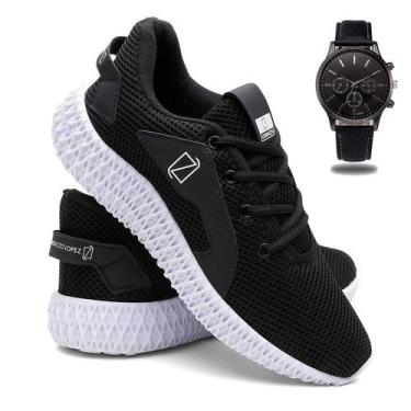 Imagem de Tênis de Academia Masculino Ultra Leve e Macio + Relógio - Lorenzzo Lo