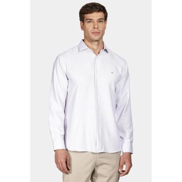 Imagem de Camisa Aramis Regular em Tricoline Maquinetada Lilás-Masculino