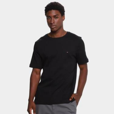 Imagem de Camiseta Tommy Hilfiger Light Interlock Masculina, Preto, GG