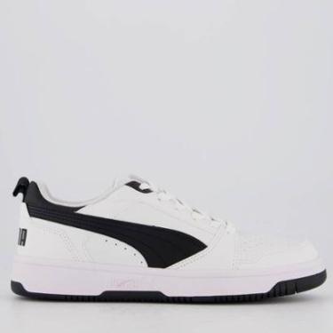 Imagem de Tênis Puma Rebound V6 Low Branco e Preto-Masculino