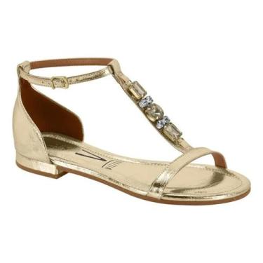 Imagem de Sandália Vizzano Feminina Rasteira Pedraria Brilho Original Festa -, D