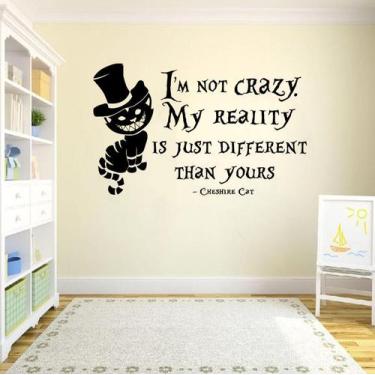 Imagem de Adesivo de parede Cheshire Cat com cotação para quarto ou dormitório i