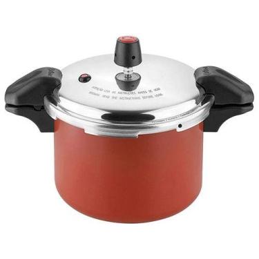 Imagem de Panela De Pressão F. Externo 4,5l Antiaderente Bordo Eirilar, Vermelho