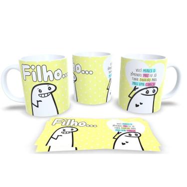 Imagem de Caneca de Porcelana Flork Familia Amarela Melhor Presente para Família