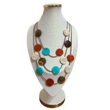 Imagem de Colar feminino resina pedras tendencia maxi luxo atemporal - MLBpel, V