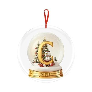 Imagem de Bola De Cristal Amarela De Acrílico Para Decoração De Árvore De Natal,