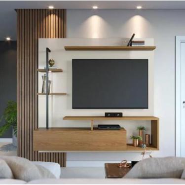 Imagem de Painel Suspenso para Tv Home Maragogi Off White Freijó 58 Cod: 250.061