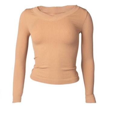 Imagem de Blusa Feminina Blue Rose Malha Canelada Nude, Nude, P