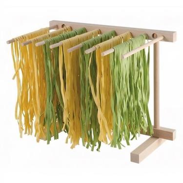 Imagem de Varal De Secar De Massas Macarrão Em Bambu 35cm Dobravel - Mimo