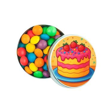 Imagem de Kit 30 Latinhas Lembrancinhas Bolo Confeitado Cor: Prateado - Gil Fest