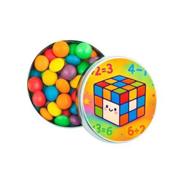 Imagem de Kit 30 Latinhas Lembrancinhas Cubo Mágico Cor: Prateado - Gil Festa Ki