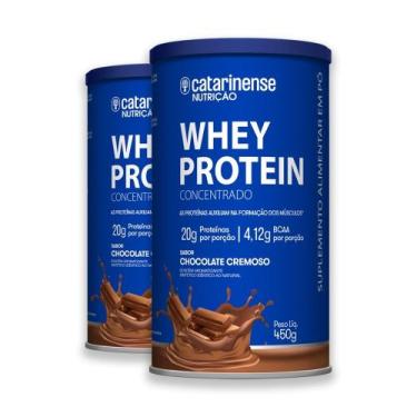 Imagem de Kit 2 Whey Protein Concentrado Catarinense 450g Chocolate, chocolate