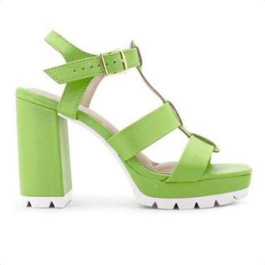 Imagem de Sandália Moleca Plataforma Alta Tiras Feminino-Feminino