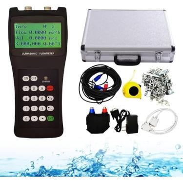 Imagem de Medidor de fluxo ultrassônico portátil TDS-100H Medidor de fluxo ultrassônico portátil com sensor M2 (DN50-700mm) Medidor de vazão de água com transdutores de fixação, 220V