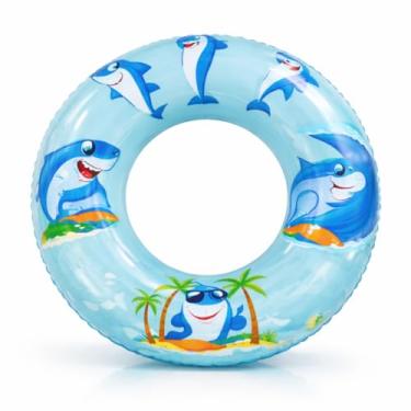 Imagem de Boia Infantil Piscina Tubarão 3D 80cm PVC Reforçado Inflável para Criança Praia e Verão Luma Festas