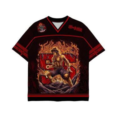 Imagem de Camiseta Unissex Estilo Coreano Y2K Fire Fist Ace Anime One Piece Base