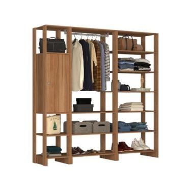 Imagem de Closet com 1 Cabideiro, 1 Porta com 2 prateleias e 12 nichos EY101-3-7