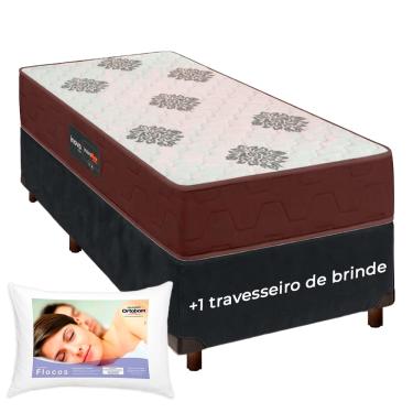 Imagem de Kit Cama Box + Colchão Solteiro Inova D45 + Travesseiro Ortobom