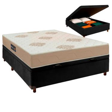 Imagem de Conjunto Cama Box Bau Com Colchão Casal Inova D33 Inovaflex - Preto