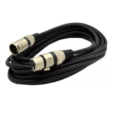 Imagem de Cabo Microfone Canon Balanceado - XLR - Mesa Dmx - 1 Metro - Jki