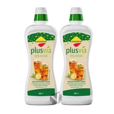 Imagem de Kit 2 Adoçante Liquido Diet Lowçucar 100% Natural Plusvia 65ml