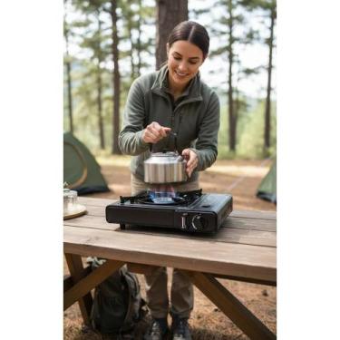 Imagem de 2x Fogareiro Portátil Gás 1 Boca c/ Maleta - Acampamento/Tri - Congrat