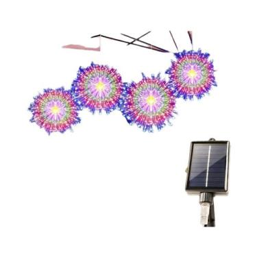 Imagem de Luzes Solares De Fogos De Artifício À Prova d'Água Para Exterior Com 4