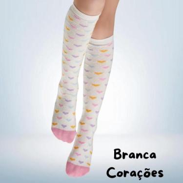 Imagem de Par de Meias 3/4 Infantil Divertida Colorida Fofa Gata - Vários Modelo