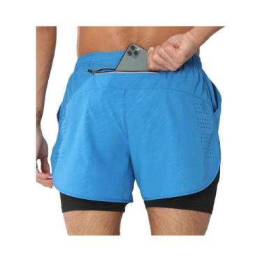 Imagem de Shorts Esportivos Masculinos 2 Em 1 De Secagem Rápida Para Corrida, Ac