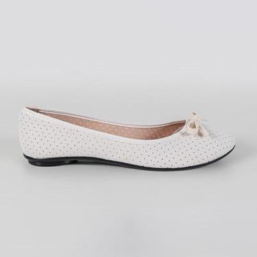 Imagem de Sapatilha Feminina Flat Moleca 5726115 Nude, Branco off, Nobuck, 35312