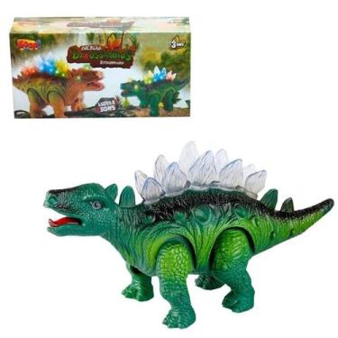 Imagem de Dinossauro Elétrico Brinquedo Infantil Som Luzes Verde - Gici Imports