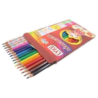 Imagem de Kit Escolar Lápis De Cor 12 Cores Em Resina Plástica Com 4 Lápis Grafi
